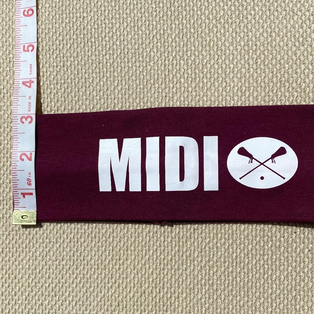 headband Lacrosse stretch cotton burgundy white